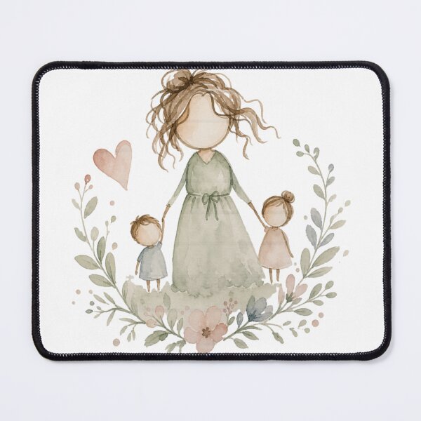Item preview, Watercolor Mother and Children Love Illustration designed and sold by RidaZ.