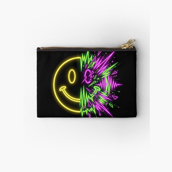 Item preview, Neon Glitch Smiley Face Rave Soundwave designed and sold by SPAZE-Typo.
