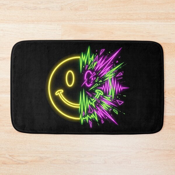 Item preview, Neon Glitch Smiley Face Rave Soundwave designed and sold by SPAZE-Typo.