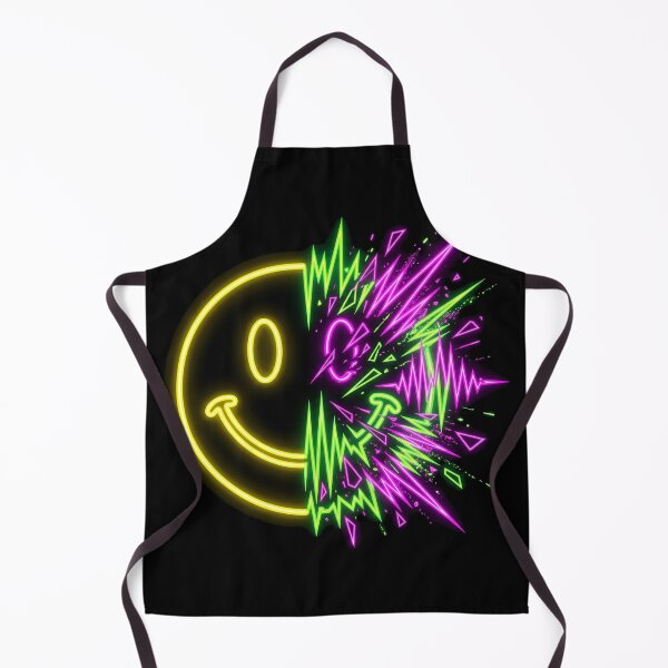 Item preview, Neon Glitch Smiley Face Rave Soundwave designed and sold by SPAZE-Typo.