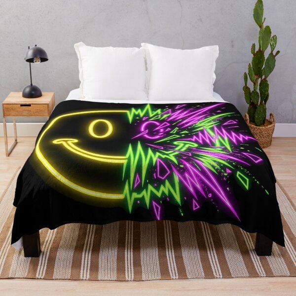 Item preview, Neon Glitch Smiley Face Rave Soundwave designed and sold by SPAZE-Typo.