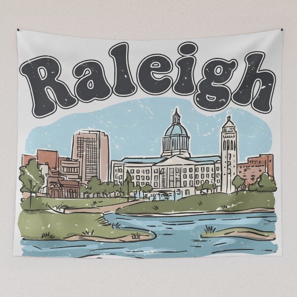 Item preview, Raleigh North Carolina Cute Skyline Colorful City designed and sold by HowToCanadian.