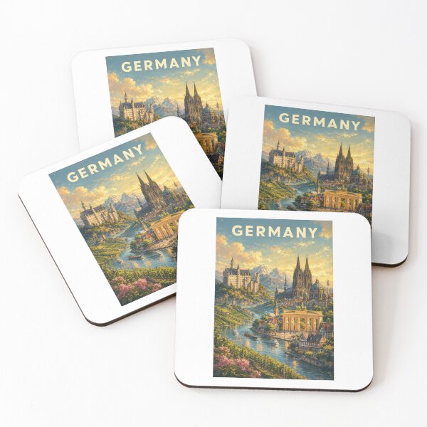 Item preview, Germany Big Landmarks – Vintage Travel Poster designed and sold by Earth Celebration Designs.