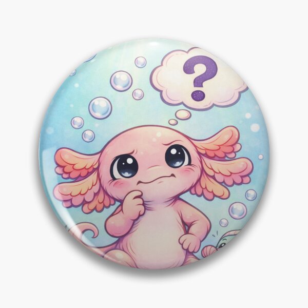 Item preview, Curious Axolotl - Kawaii Underwater Question Mark designed and sold by ImagineNature.