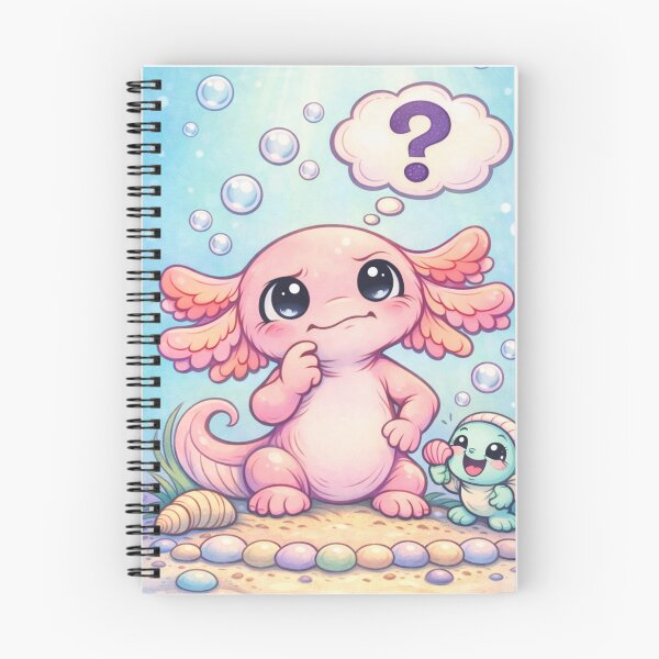 Item preview, Curious Axolotl - Kawaii Underwater Question Mark designed and sold by ImagineNature.