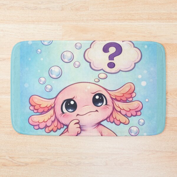 Item preview, Curious Axolotl - Kawaii Underwater Question Mark designed and sold by ImagineNature.