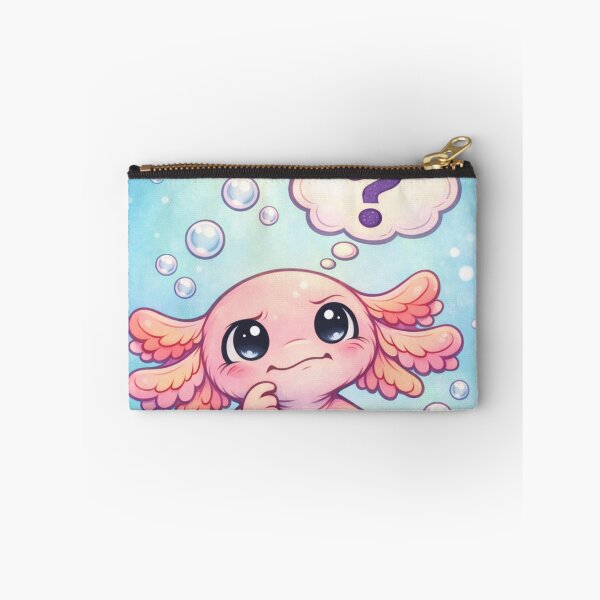 Item preview, Curious Axolotl - Kawaii Underwater Question Mark designed and sold by ImagineNature.