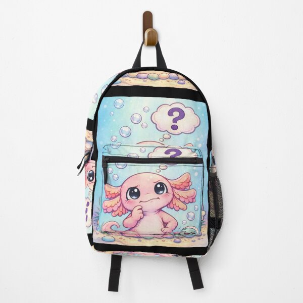 Item preview, Curious Axolotl - Kawaii Underwater Question Mark designed and sold by ImagineNature.