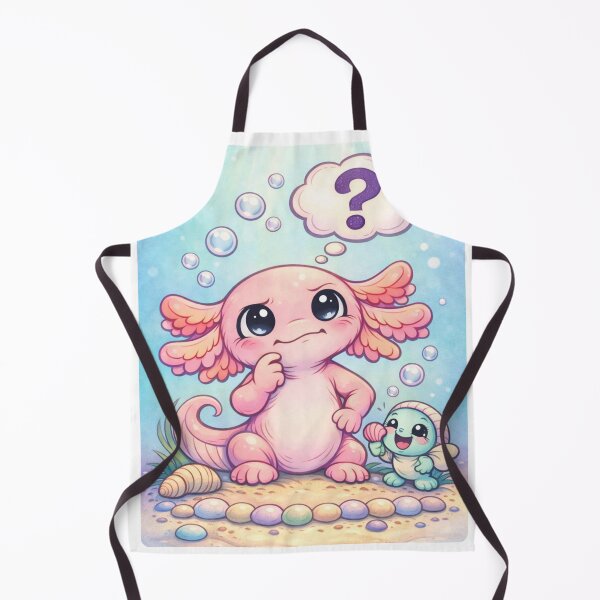 Item preview, Curious Axolotl - Kawaii Underwater Question Mark designed and sold by ImagineNature.
