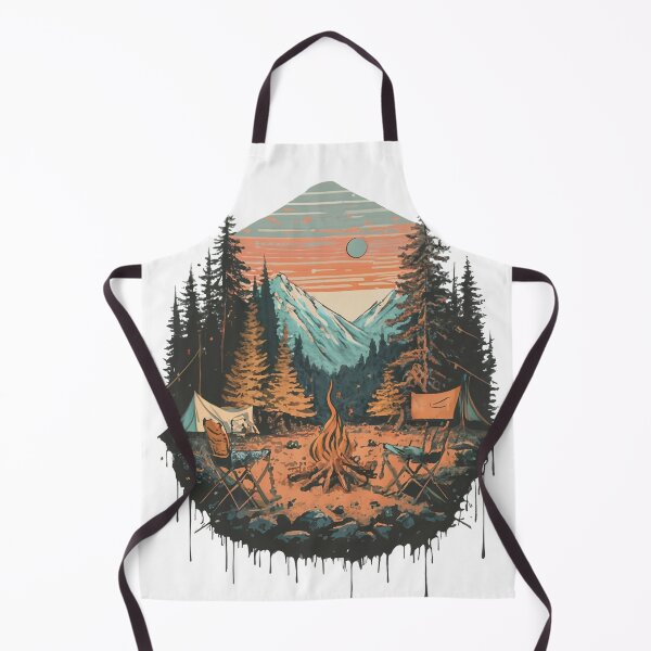 Item preview, Mountain Campfire Adventure Retro Camping Nature Design designed and sold by Cool-cat-art.