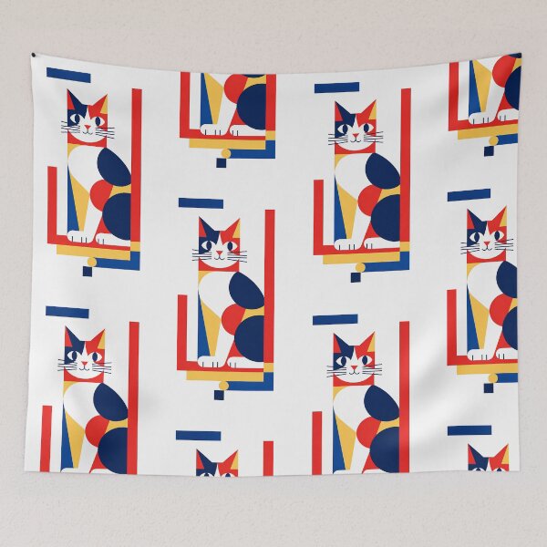 Item preview,  Geometric Calico Cat Modern Art Style  designed and sold by Idealforme.