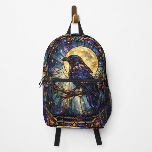 Item preview, Moody Raven Black Crow stain glass art designed and sold by hollycooper.