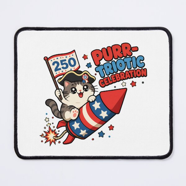 Item preview, 250 Patriotic Cat Rocket Kawaii Independence Day designed and sold by chattsuede.
