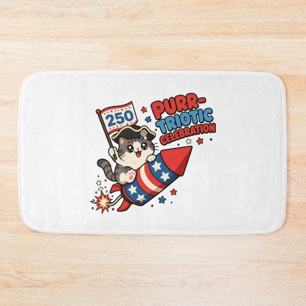 Item preview, 250 Patriotic Cat Rocket Kawaii Independence Day designed and sold by chattsuede.