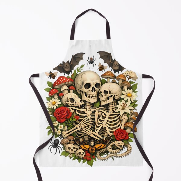 Item preview, Two human skeletons with flowers and forest wildlife designed and sold by Linework Studio.