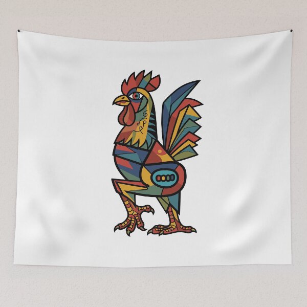 Item preview, Cubist Rooster Geometric Pop Art Illustration designed and sold by Lifer Art and Design.