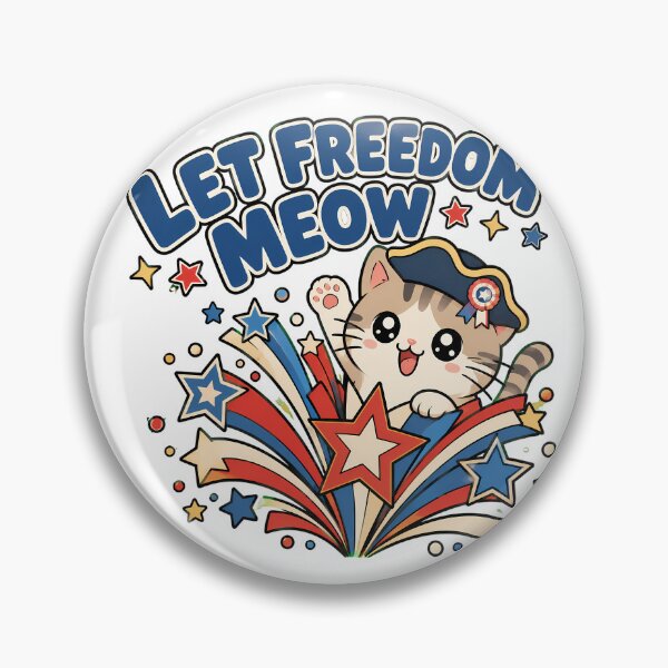 Item preview, Let Freedom Meow Kawaii Patriotic Cat designed and sold by chattsuede.