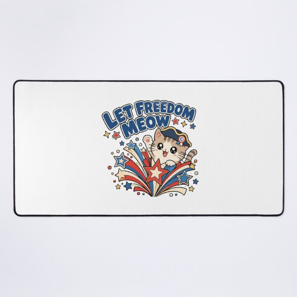 Item preview, Let Freedom Meow Kawaii Patriotic Cat designed and sold by chattsuede.