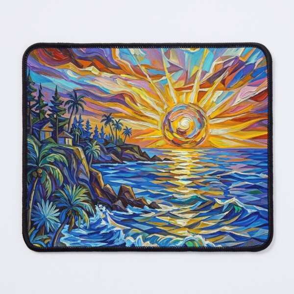 Item preview, Surreal Beach Sunset Painting  designed and sold by shantilovesart.