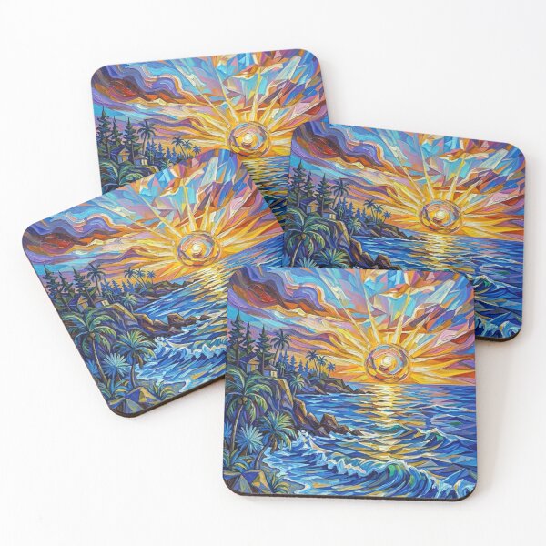 Item preview, Surreal Beach Sunset Painting  designed and sold by shantilovesart.