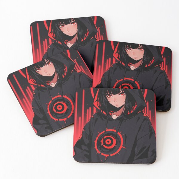Item preview, Red Cyber Target Anime Girl Hoodie Aesthetic | Dark Streetwear Manga Style designed and sold by AnimDream .
