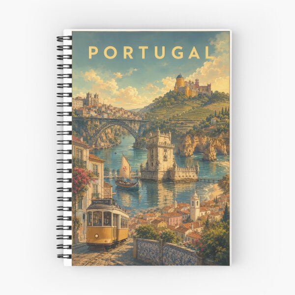Item preview, Portugal Big Landmarks - Vintage Travel Poster designed and sold by Earth Celebration Designs.