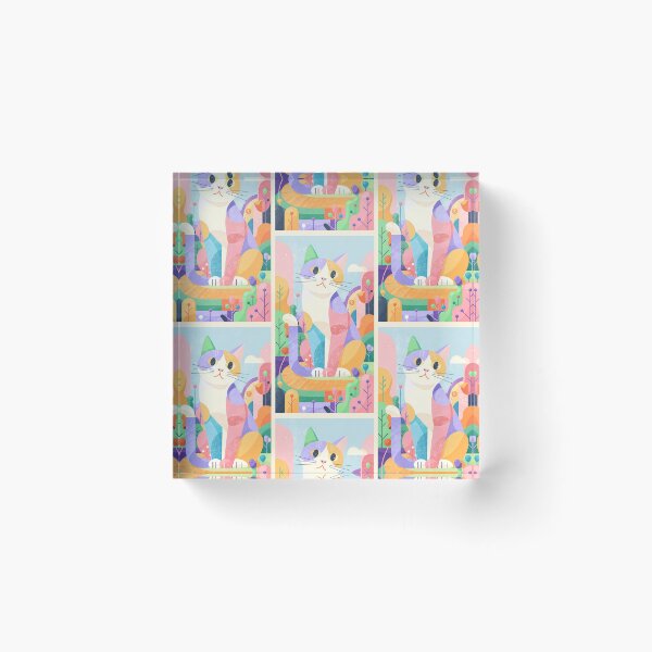Item preview, Geometric Calico Cat Modern Art Style  designed and sold by Idealforme.