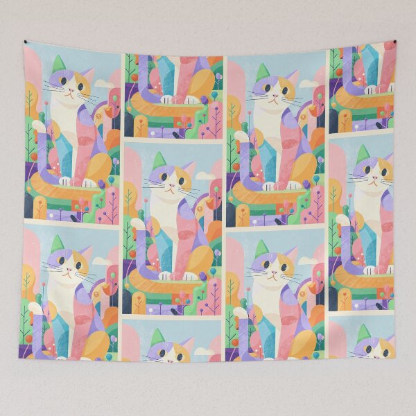 Item preview, Geometric Calico Cat Modern Art Style  designed and sold by Idealforme.