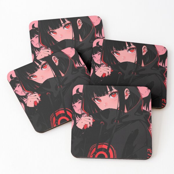 Item preview, Red Eyes Anime Hoodie Girl | Dark Manga Streetwear Aesthetic Art designed and sold by AnimDream .