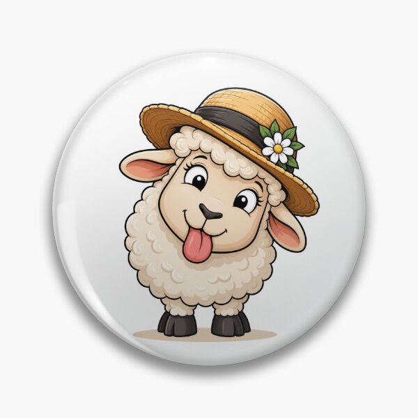 Item preview, Cute Sheep in Straw Hat Funny Farm Animal Design designed and sold by KaSenArt26.