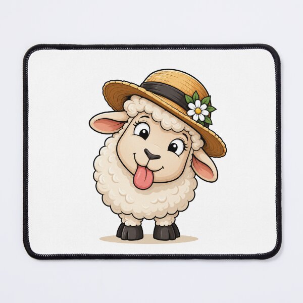 Item preview, Cute Sheep in Straw Hat Funny Farm Animal Design designed and sold by KaSenArt26.