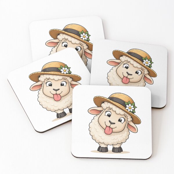 Item preview, Cute Sheep in Straw Hat Funny Farm Animal Design designed and sold by KaSenArt26.