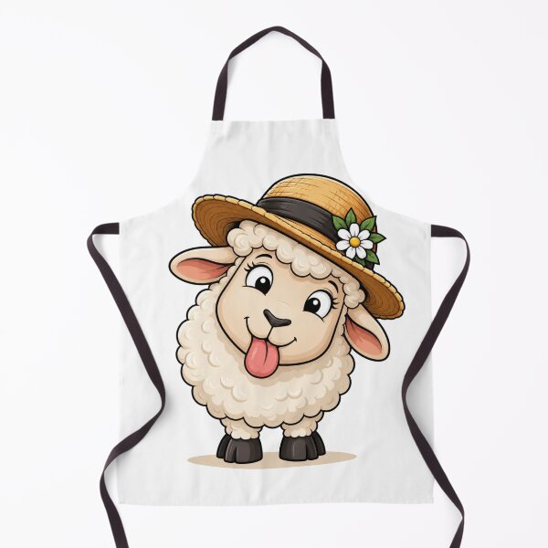Item preview, Cute Sheep in Straw Hat Funny Farm Animal Design designed and sold by KaSenArt26.