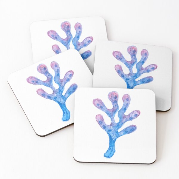 Item preview, Underwater blue algae watercolor hand drawn designed and sold by Deepness2023.