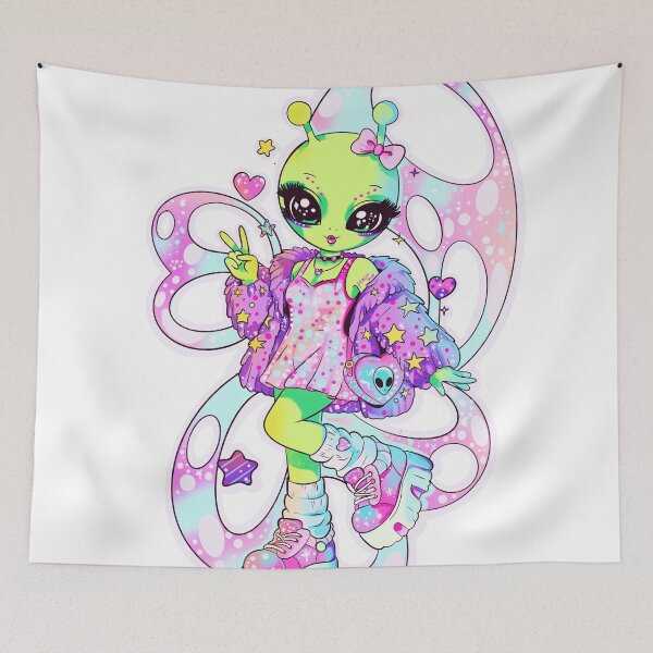 Item preview, Pastel pink alien fairy – y2k kawaii spacecore aesthetic designed and sold by StudioPeachPop.