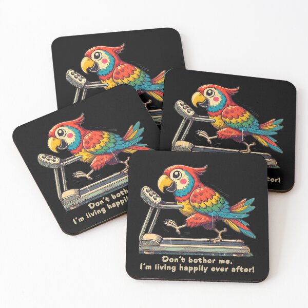 Item preview, Don't Bother Me I'm Living Happily Ever After Funny Parrot Treadmill Shirt designed and sold by Maximum-Snark.