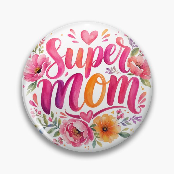 Item preview, Vibrant Floral Super Mom Watercolor Design designed and sold by RidaZ.