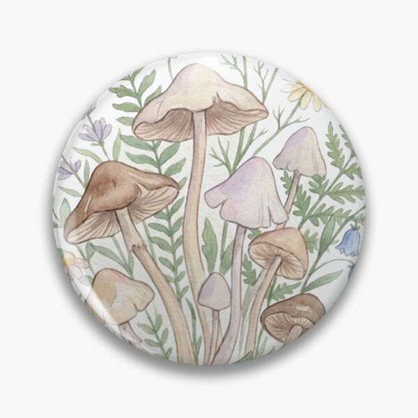 Item preview, Wild Mushrooms and Wildflowers — Soft Watercolor Botanical Sticker designed and sold by Breezy Studio.