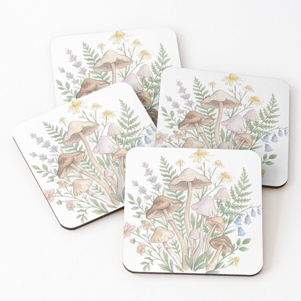 Item preview, Wild Mushrooms and Wildflowers — Soft Watercolor Botanical Sticker designed and sold by Breezy Studio.