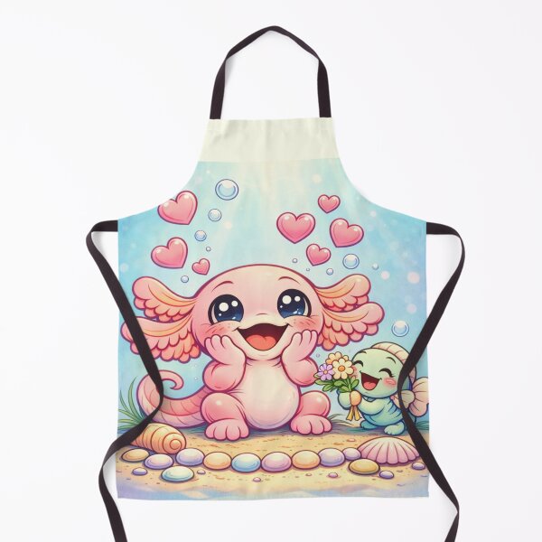 Item preview, Loving Axolotl - Kawaii Underwater Hearts & Flowers designed and sold by ImagineNature.