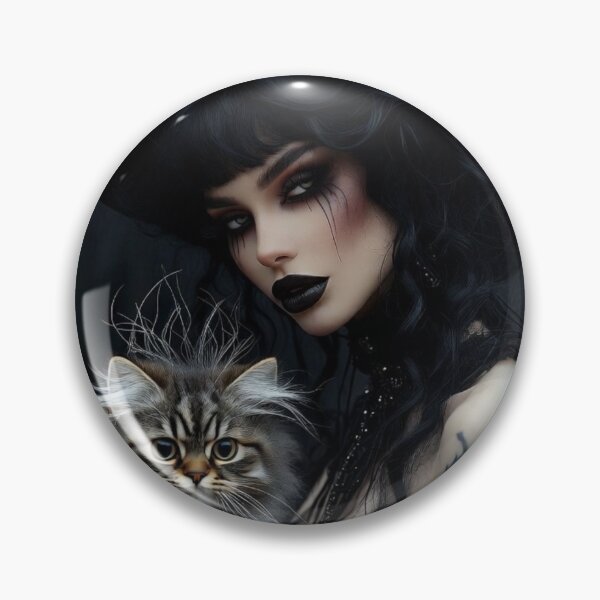 Item preview, Goth Witch & Her Coffee-Loving Familiar designed and sold by WhimsyWink.