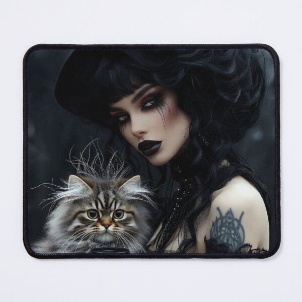 Item preview, Goth Witch & Her Coffee-Loving Familiar designed and sold by WhimsyWink.