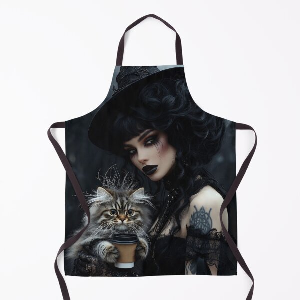 Item preview, Goth Witch & Her Coffee-Loving Familiar designed and sold by WhimsyWink.