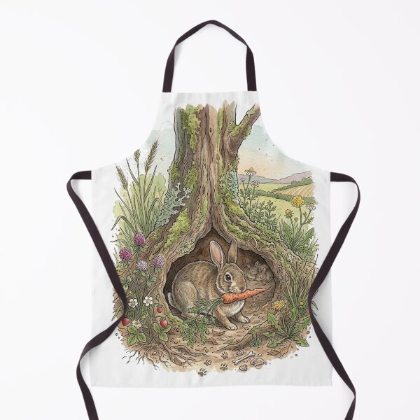 Item preview, Rabbit in a Tree Hollow Den — Cozy Watercolor Wildlife Sticker designed and sold by Breezy Studio.