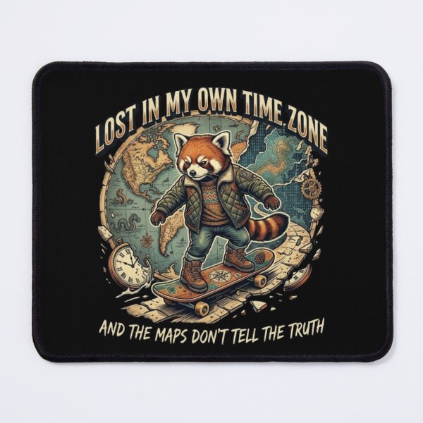 Item preview, Lost in My Own Time Zone – Red Panda Skateboarding designed and sold by Dogandesighn.