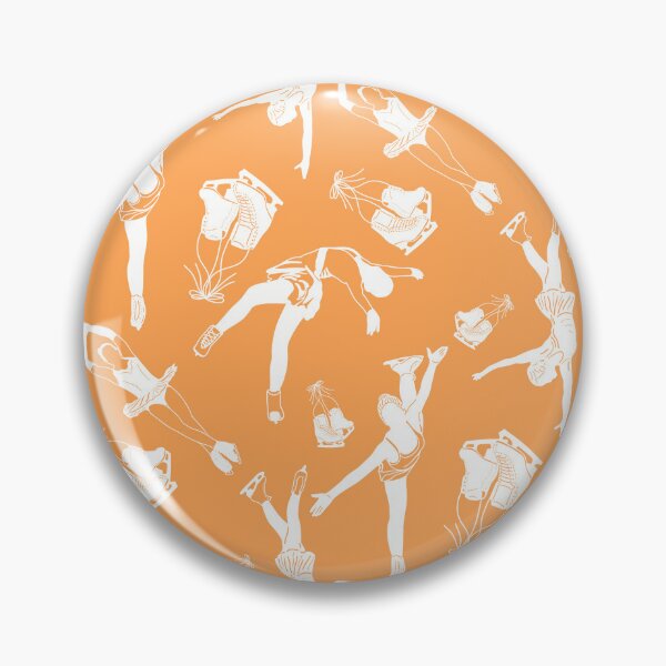 Item preview, Female Figure Skaters Retro Pop Collection in Vibrant Orange designed and sold by Purposely Designed.