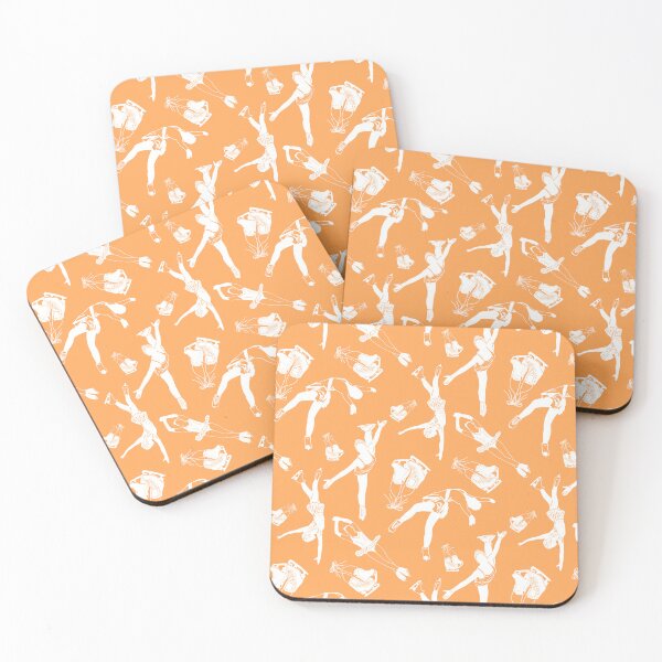 Item preview, Female Figure Skaters Retro Pop Collection in Vibrant Orange designed and sold by PD-Skating.