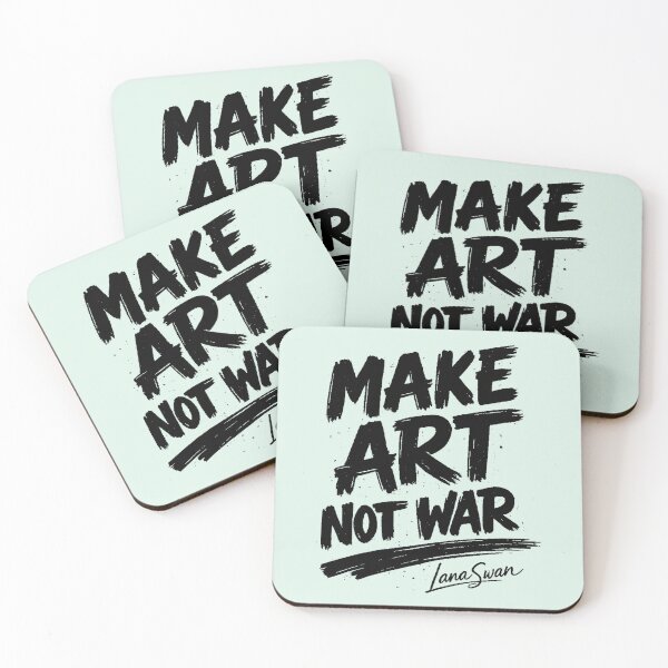 Item preview, MAKE ART NOT WAR | Mint Typography Design | Creative Peace Statement designed and sold by BlueberrySwan.