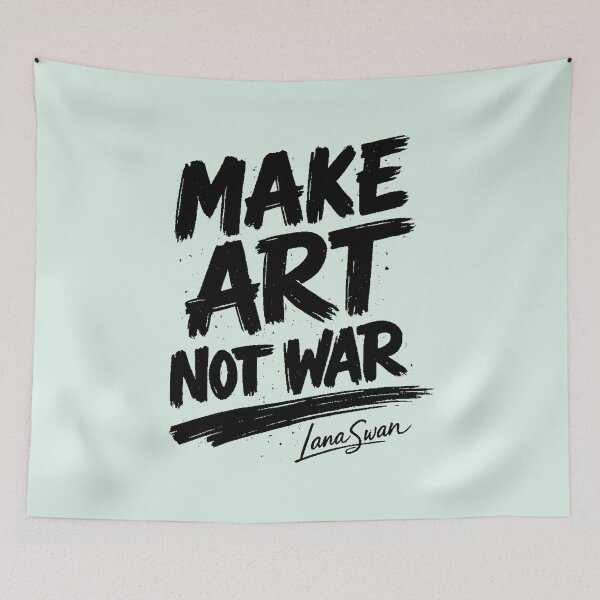Item preview, MAKE ART NOT WAR | Mint Typography Design | Creative Peace Statement designed and sold by BlueberrySwan.