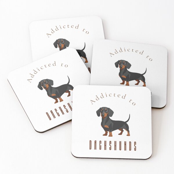 Item preview, Addicted to Dachshunds Funny Doxie Dog Lover Wall Art & Apparel Print designed and sold by MoodsOfMine.